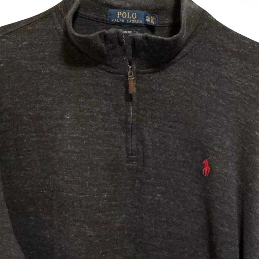 Polo Ralph Lauren Men’s Big and Tall Estate Rib Pullover Dark Gray XXL